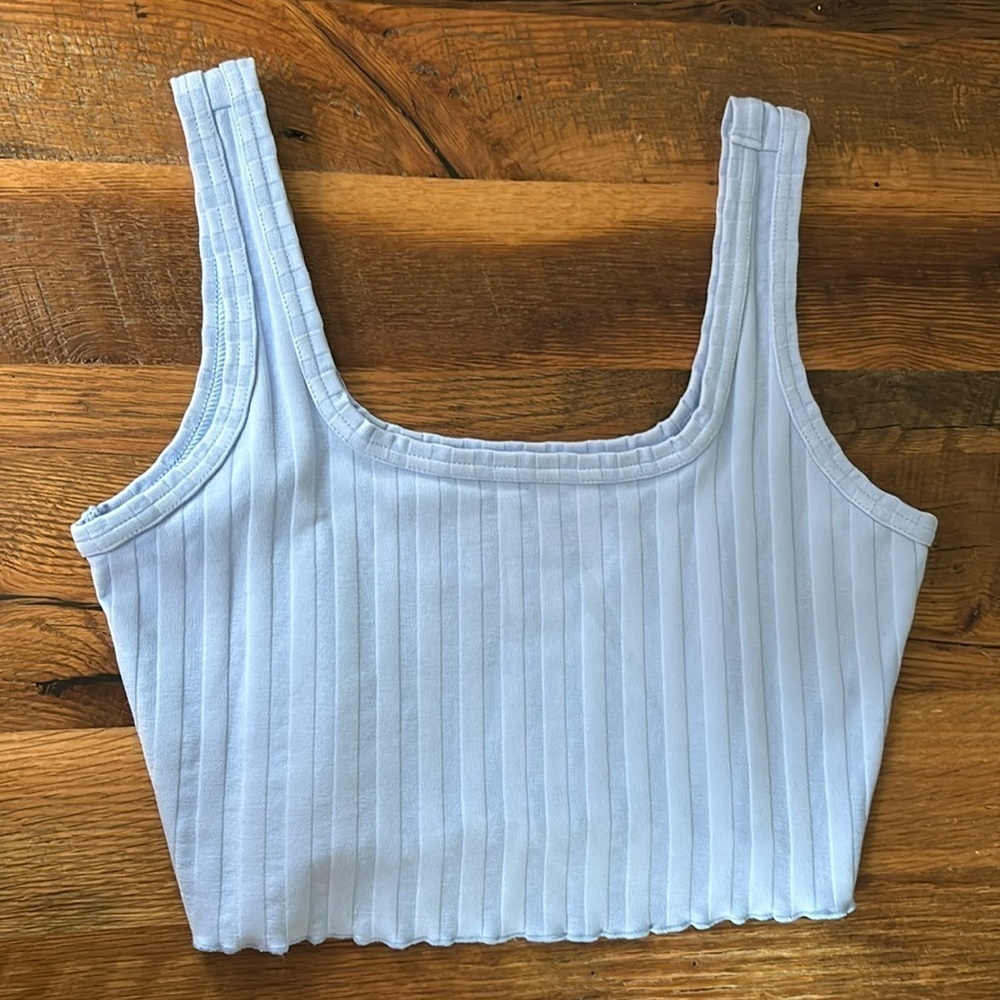 Aerie groove hem cropped tank top lavender size small